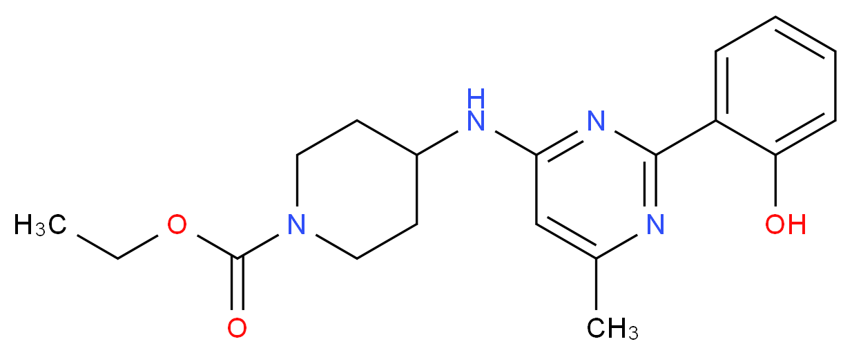 ethyl 4-{[2-(2-hydroxyphenyl)-6-methylpyrimidin-4-yl]amino}piperidine-1-carboxylate_分子结构_CAS_)