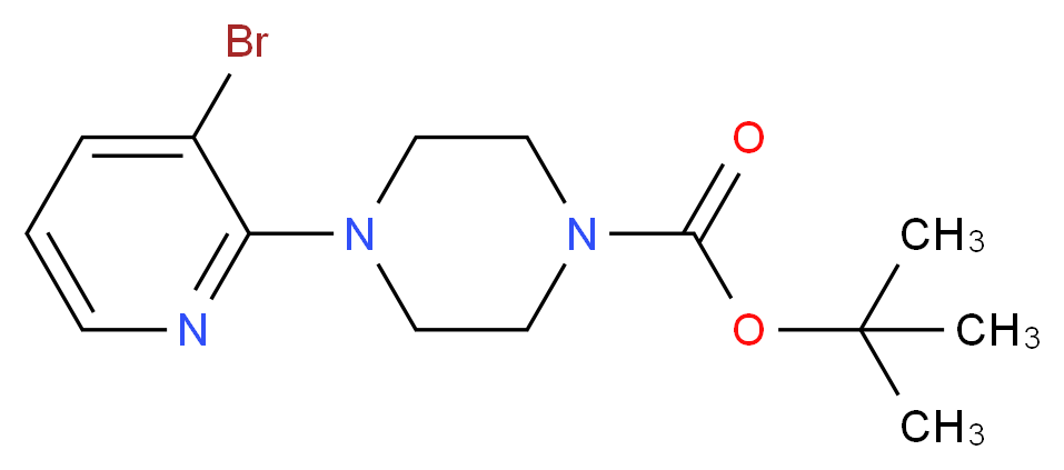 tert-Butyl 4-(3-bromopyridin-2-yl)piperazine-1-carboxylate_分子结构_CAS_1187386-01-1)