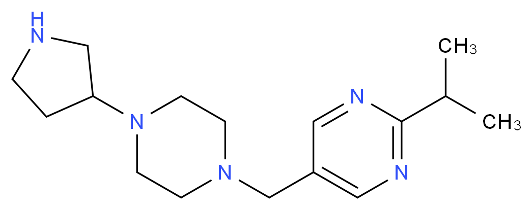 2-isopropyl-5-[(4-pyrrolidin-3-ylpiperazin-1-yl)methyl]pyrimidine_分子结构_CAS_)