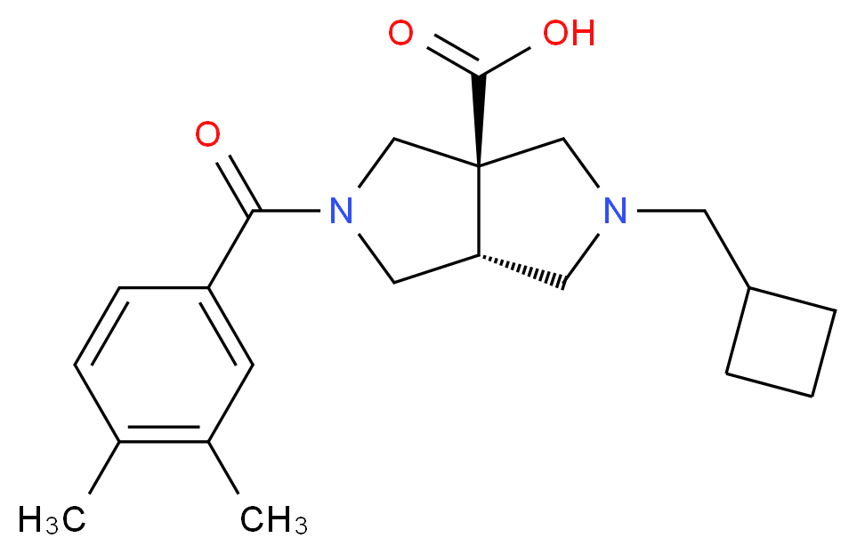 (3aR*,6aR*)-2-(cyclobutylmethyl)-5-(3,4-dimethylbenzoyl)hexahydropyrrolo[3,4-c]pyrrole-3a(1H)-carboxylic acid_分子结构_CAS_)