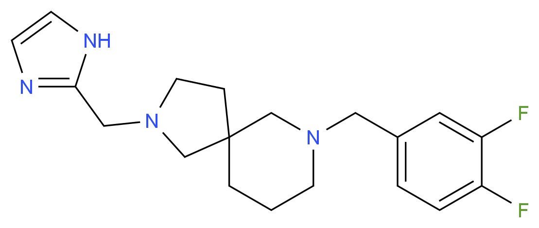 7-(3,4-difluorobenzyl)-2-(1H-imidazol-2-ylmethyl)-2,7-diazaspiro[4.5]decane_分子结构_CAS_)