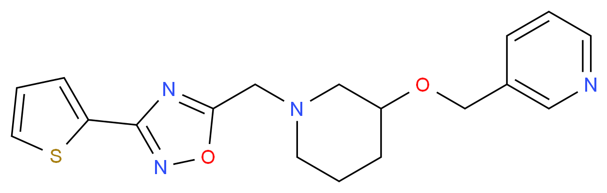 3-{[(1-{[3-(2-thienyl)-1,2,4-oxadiazol-5-yl]methyl}-3-piperidinyl)oxy]methyl}pyridine_分子结构_CAS_)