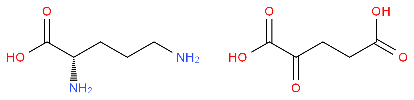 (2S)-2,5-diaminopentanoic acid; 2-oxopentanedioic acid_分子结构_CAS_5191-97-9