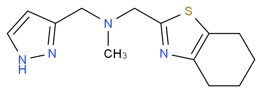 N-methyl-1-(1H-pyrazol-3-yl)-N-(4,5,6,7-tetrahydro-1,3-benzothiazol-2-ylmethyl)methanamine_分子结构_CAS_)