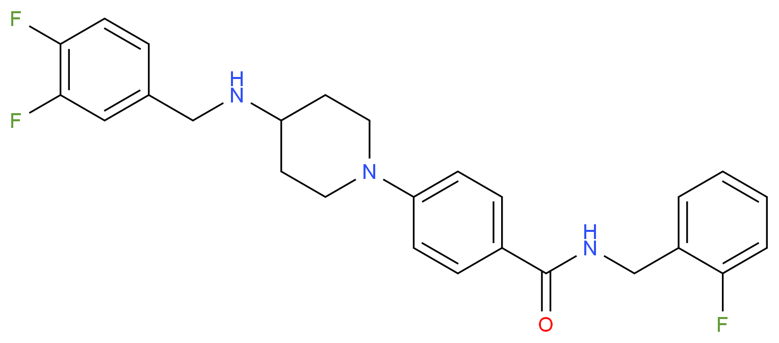 4-{4-[(3,4-difluorobenzyl)amino]-1-piperidinyl}-N-(2-fluorobenzyl)benzamide_分子结构_CAS_)