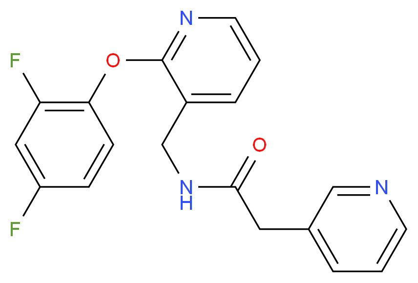 N-{[2-(2,4-difluorophenoxy)-3-pyridinyl]methyl}-2-(3-pyridinyl)acetamide_分子结构_CAS_)