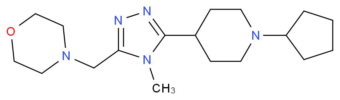 4-{[5-(1-cyclopentylpiperidin-4-yl)-4-methyl-4H-1,2,4-triazol-3-yl]methyl}morpholine_分子结构_CAS_)