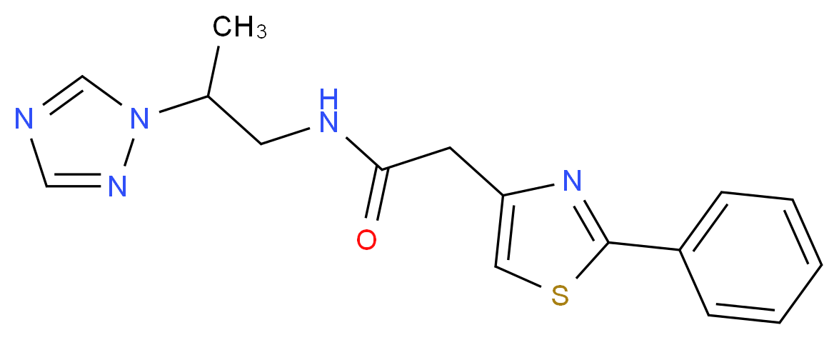 2-(2-phenyl-1,3-thiazol-4-yl)-N-[2-(1H-1,2,4-triazol-1-yl)propyl]acetamide_分子结构_CAS_)