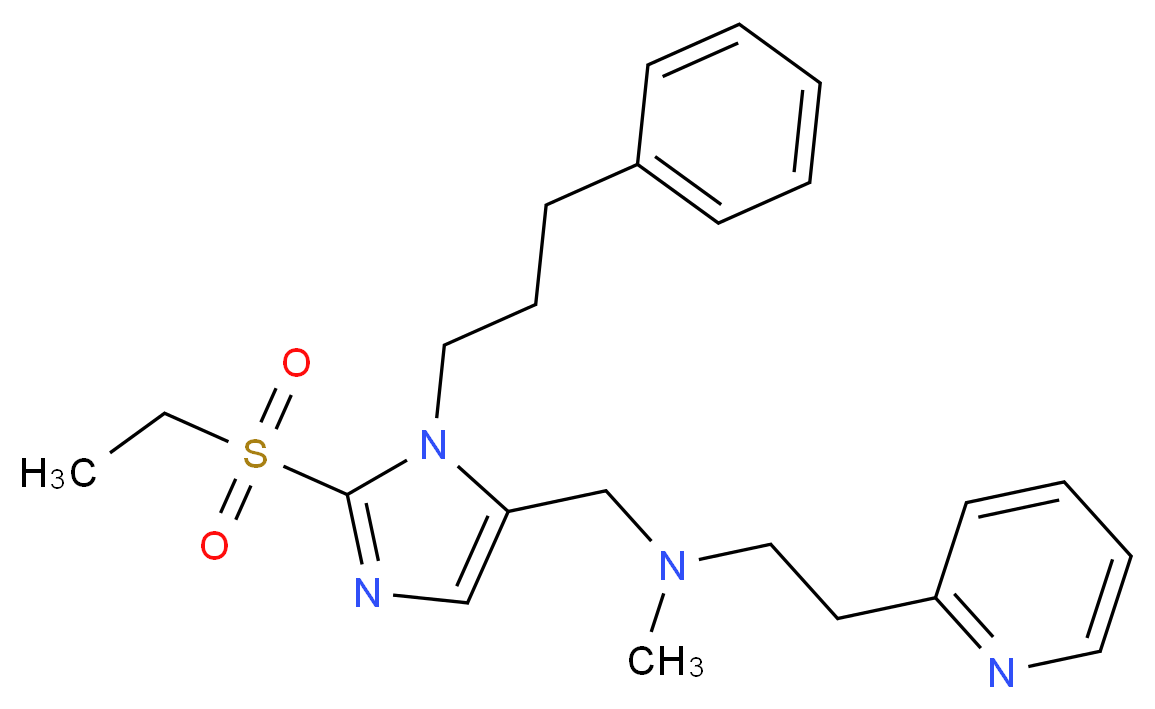 N-{[2-(ethylsulfonyl)-1-(3-phenylpropyl)-1H-imidazol-5-yl]methyl}-N-methyl-2-(2-pyridinyl)ethanamine_分子结构_CAS_)