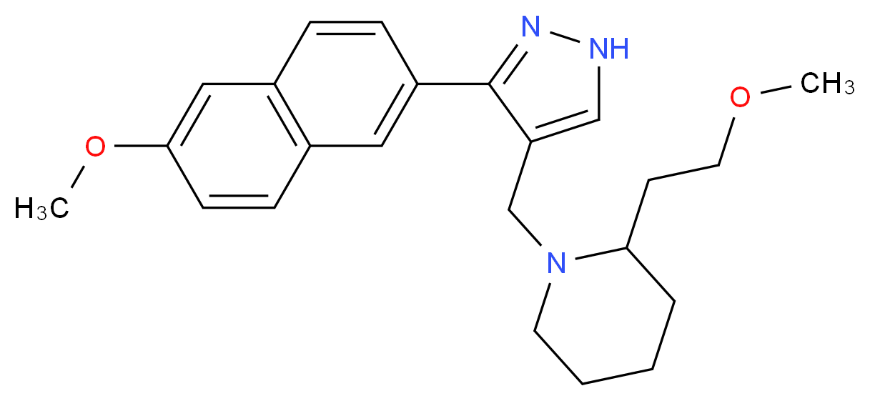 2-(2-methoxyethyl)-1-{[3-(6-methoxy-2-naphthyl)-1H-pyrazol-4-yl]methyl}piperidine_分子结构_CAS_)