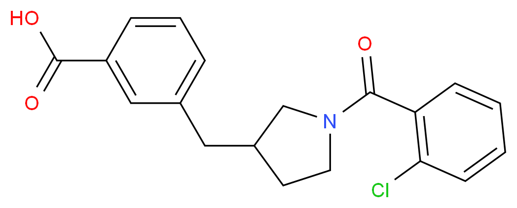 3-{[1-(2-chlorobenzoyl)-3-pyrrolidinyl]methyl}benzoic acid_分子结构_CAS_)