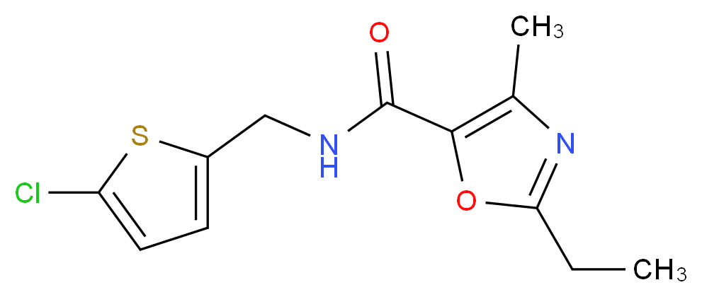 N-[(5-chloro-2-thienyl)methyl]-2-ethyl-4-methyl-1,3-oxazole-5-carboxamide_分子结构_CAS_)