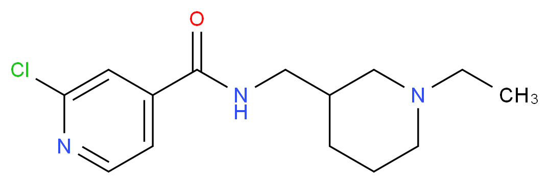 2-chloro-N-[(1-ethylpiperidin-3-yl)methyl]isonicotinamide_分子结构_CAS_)