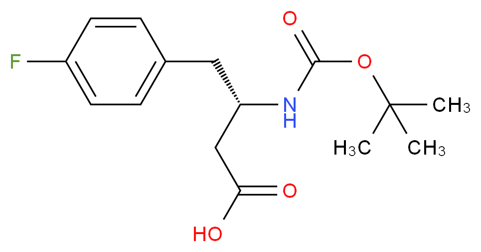 (3S)-3-{[(tert-butoxy)carbonyl]amino}-4-(4-fluorophenyl)butanoic acid_分子结构_CAS_218608-97-0