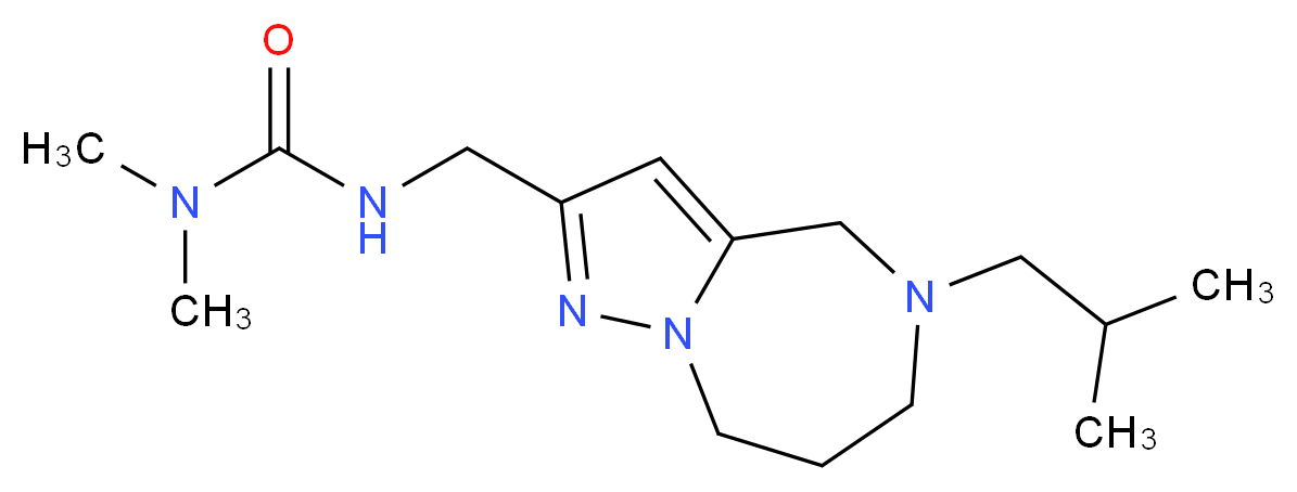 N'-[(5-isobutyl-5,6,7,8-tetrahydro-4H-pyrazolo[1,5-a][1,4]diazepin-2-yl)methyl]-N,N-dimethylurea_分子结构_CAS_)
