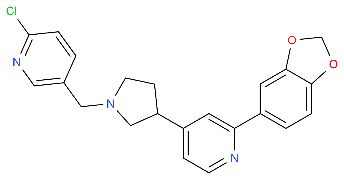 2-(1,3-benzodioxol-5-yl)-4-{1-[(6-chloropyridin-3-yl)methyl]pyrrolidin-3-yl}pyridine_分子结构_CAS_)