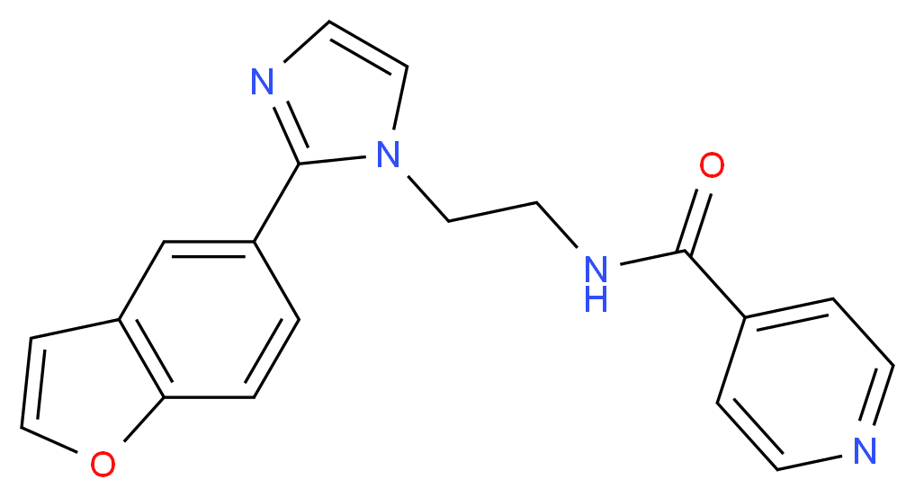 N-{2-[2-(1-benzofuran-5-yl)-1H-imidazol-1-yl]ethyl}isonicotinamide_分子结构_CAS_)