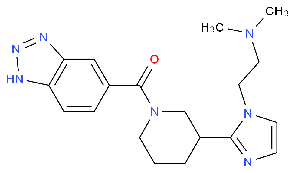 (2-{2-[1-(1H-1,2,3-benzotriazol-5-ylcarbonyl)-3-piperidinyl]-1H-imidazol-1-yl}ethyl)dimethylamine_分子结构_CAS_)
