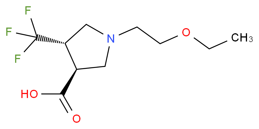 (3S,4S)-1-(2-Ethoxyethyl)-4-(trifluoromethyl)-pyrrolidine-3-carboxylic acid_分子结构_CAS_)