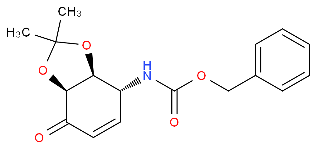 benzyl N-[(3aS,4R,7aS)-2,2-dimethyl-7-oxo-3a,4,7,7a-tetrahydro-2H-1,3-benzodioxol-4-yl]carbamate_分子结构_CAS_138430-39-4