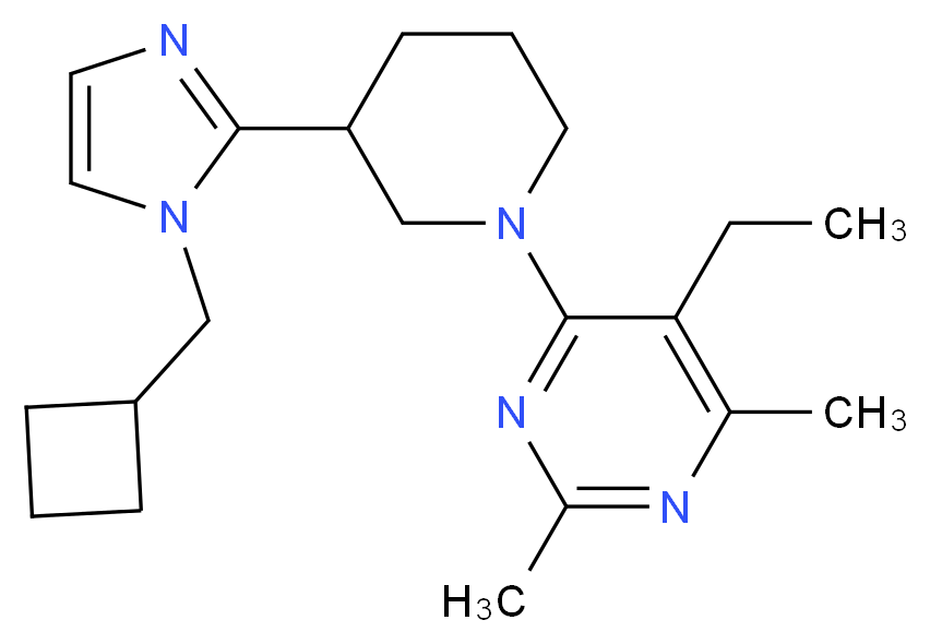 4-{3-[1-(cyclobutylmethyl)-1H-imidazol-2-yl]-1-piperidinyl}-5-ethyl-2,6-dimethylpyrimidine_分子结构_CAS_)