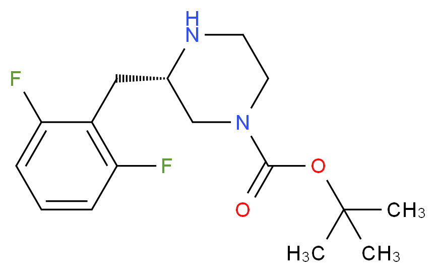 (S)-3-(2,6-DIFLUORO-BENZYL)-PIPERAZINE-1-CARBOXYLIC ACID TERT-BUTYL ESTER_分子结构_CAS_)