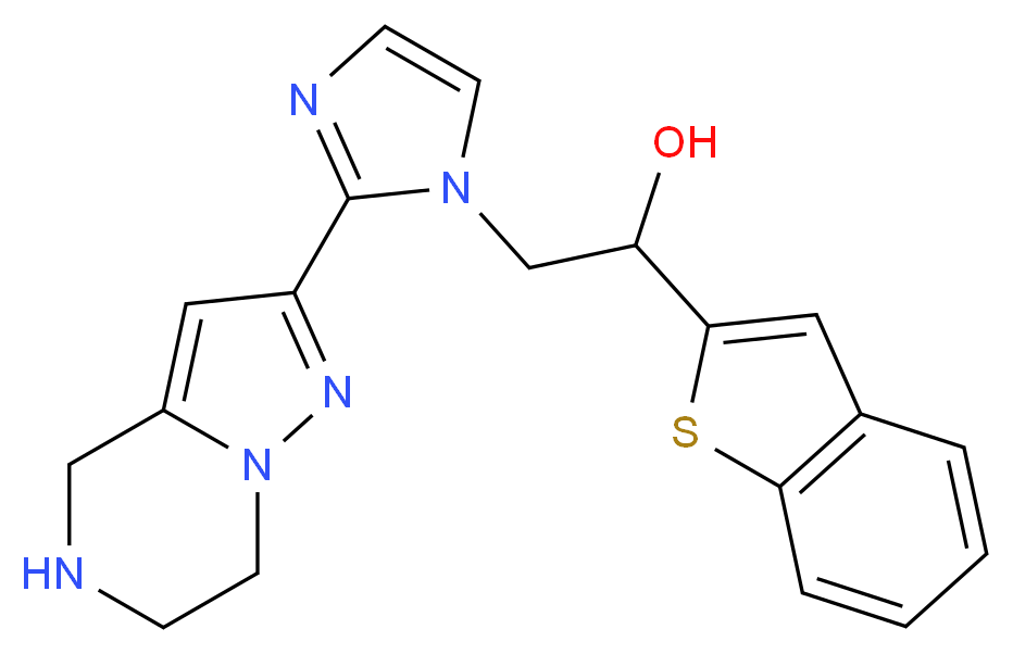 1-(1-benzothien-2-yl)-2-[2-(4,5,6,7-tetrahydropyrazolo[1,5-a]pyrazin-2-yl)-1H-imidazol-1-yl]ethanol_分子结构_CAS_)