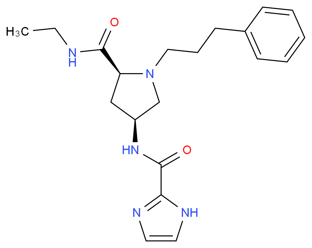 (4S)-N-ethyl-4-[(1H-imidazol-2-ylcarbonyl)amino]-1-(3-phenylpropyl)-L-prolinamide_分子结构_CAS_)