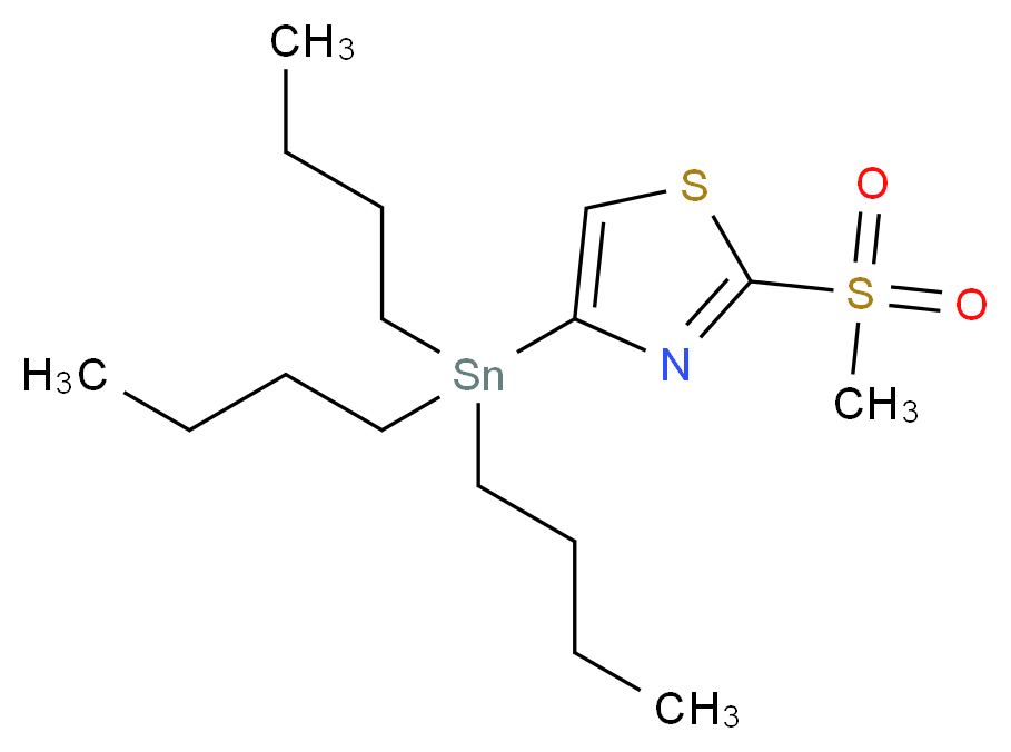 2-methanesulfonyl-4-(tributylstannyl)-1,3-thiazole_分子结构_CAS_1245816-14-1