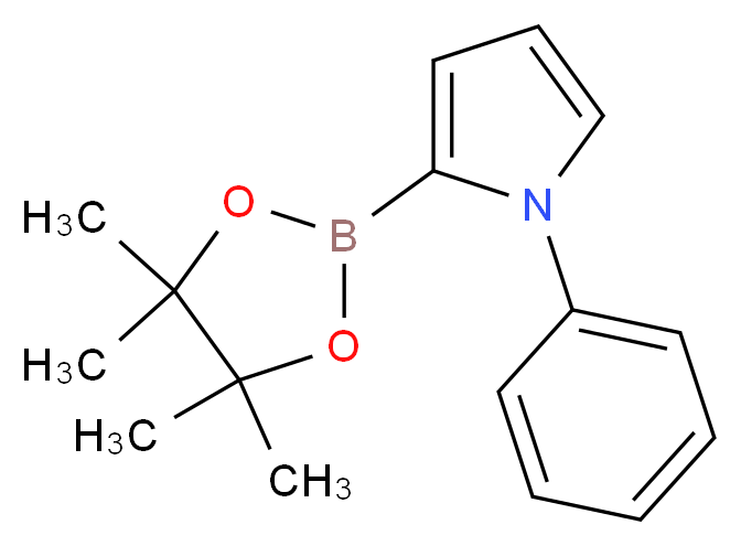 1-phenyl-2-(tetramethyl-1,3,2-dioxaborolan-2-yl)-1H-pyrrole_分子结构_CAS_1310403-85-0