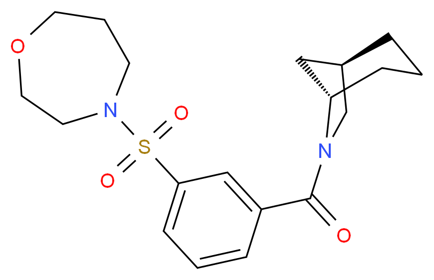 (1R*,5S*)-6-[3-(1,4-oxazepan-4-ylsulfonyl)benzoyl]-6-azabicyclo[3.2.1]octane_分子结构_CAS_)