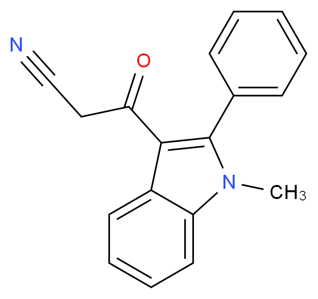 3-(1-Methyl-2-phenyl-1H-indol-3-yl)-3-oxo-propionitrile_分子结构_CAS_568553-08-2)