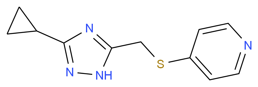 4-{[(3-cyclopropyl-1H-1,2,4-triazol-5-yl)methyl]thio}pyridine_分子结构_CAS_)