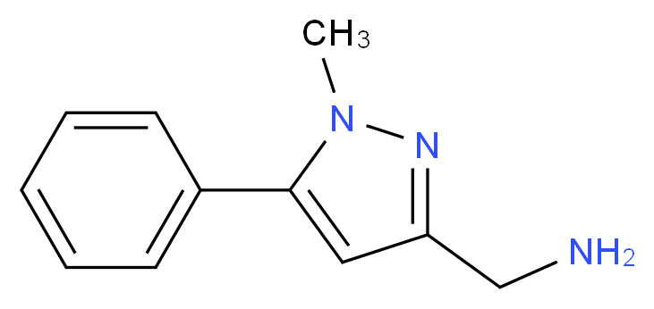 (1-methyl-5-phenyl-1H-pyrazol-3-yl)methanamine_分子结构_CAS_869901-12-2