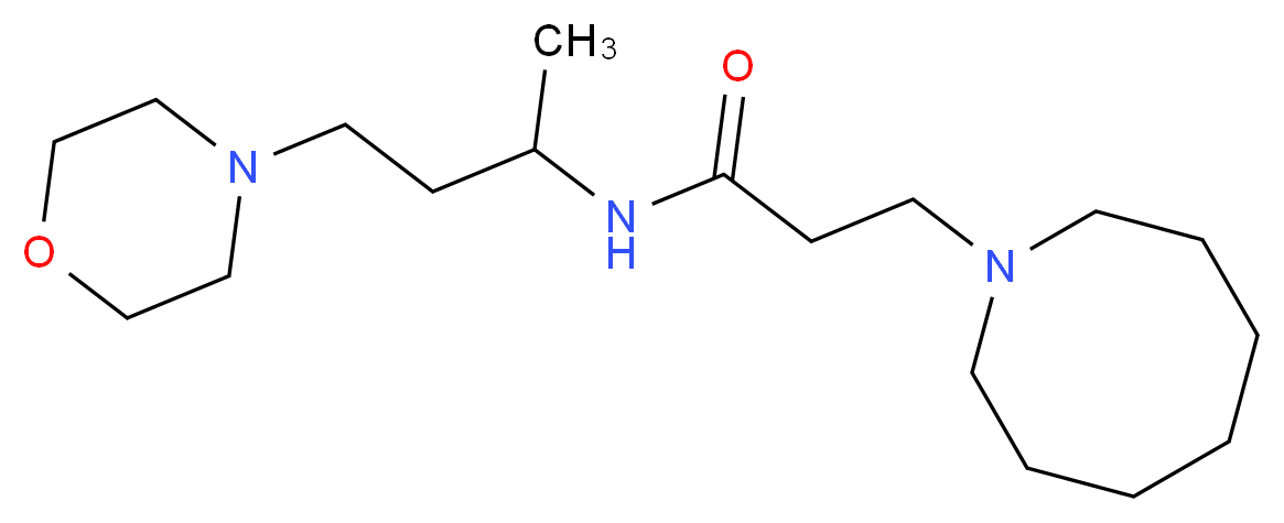3-azocan-1-yl-N-(1-methyl-3-morpholin-4-ylpropyl)propanamide_分子结构_CAS_)