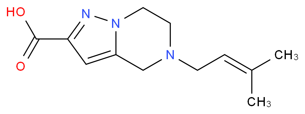 5-(3-methylbut-2-en-1-yl)-4,5,6,7-tetrahydropyrazolo[1,5-a]pyrazine-2-carboxylic acid_分子结构_CAS_)