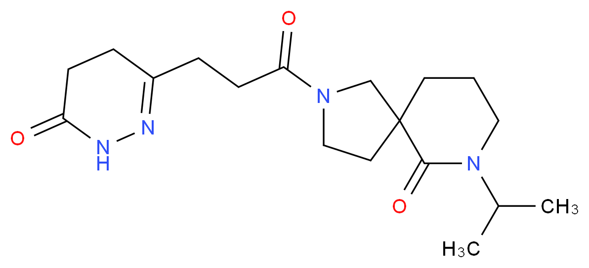 7-isopropyl-2-[3-(6-oxo-1,4,5,6-tetrahydropyridazin-3-yl)propanoyl]-2,7-diazaspiro[4.5]decan-6-one_分子结构_CAS_)
