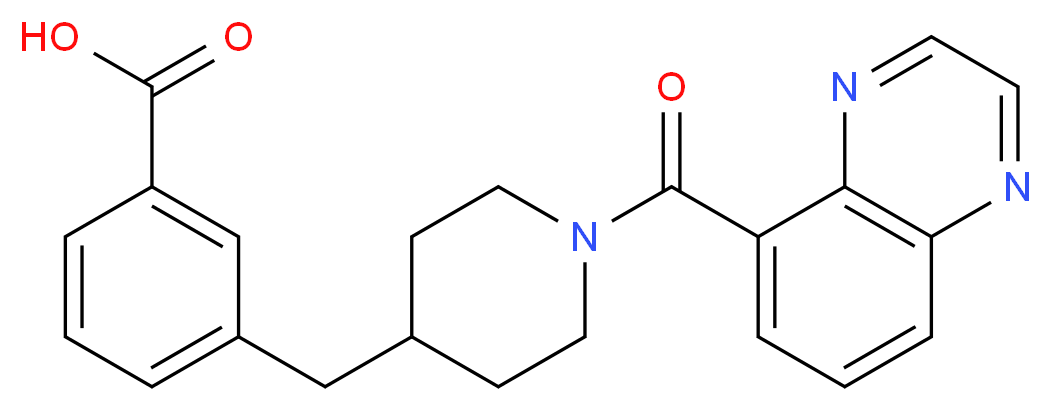 3-{[1-(5-quinoxalinylcarbonyl)-4-piperidinyl]methyl}benzoic acid_分子结构_CAS_)