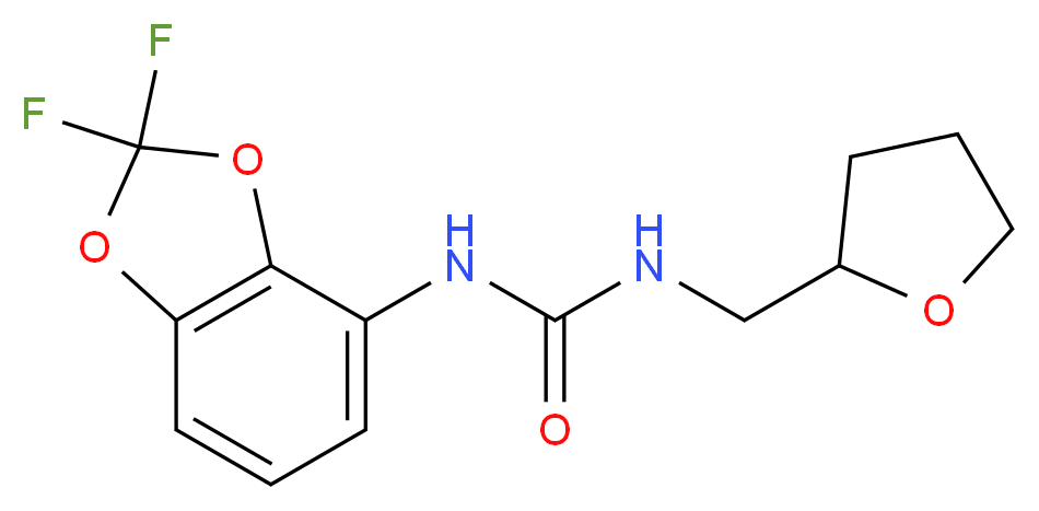 N-(2,2-difluoro-1,3-benzodioxol-4-yl)-N'-(tetrahydrofuran-2-ylmethyl)urea_分子结构_CAS_)
