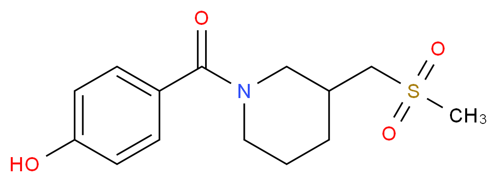 4-({3-[(methylsulfonyl)methyl]piperidin-1-yl}carbonyl)phenol_分子结构_CAS_)
