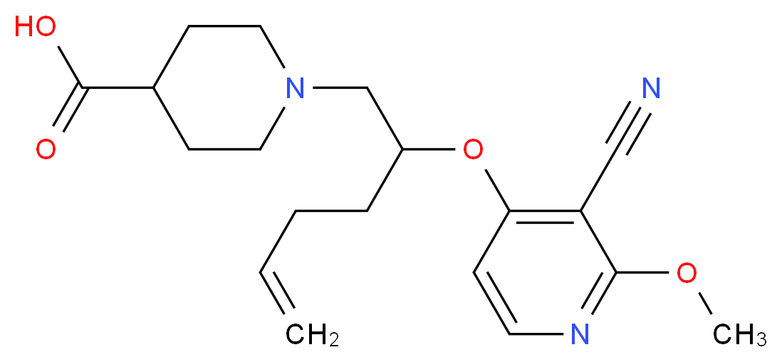 1-{2-[(3-cyano-2-methoxypyridin-4-yl)oxy]hex-5-en-1-yl}piperidine-4-carboxylic acid_分子结构_CAS_)