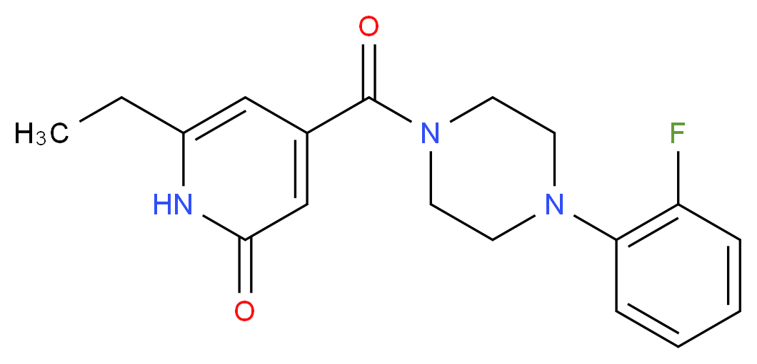 6-ethyl-4-{[4-(2-fluorophenyl)piperazin-1-yl]carbonyl}pyridin-2(1H)-one_分子结构_CAS_)