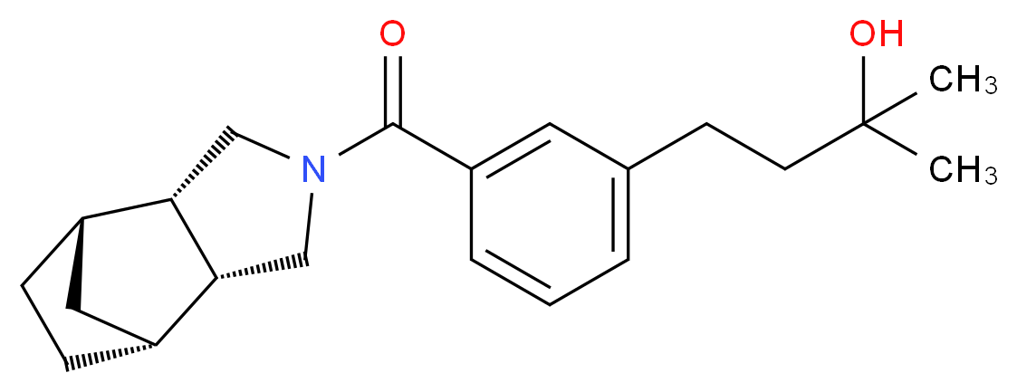 4-{3-[(1R*,2R*,6S*,7S*)-4-azatricyclo[5.2.1.0~2,6~]dec-4-ylcarbonyl]phenyl}-2-methyl-2-butanol_分子结构_CAS_)