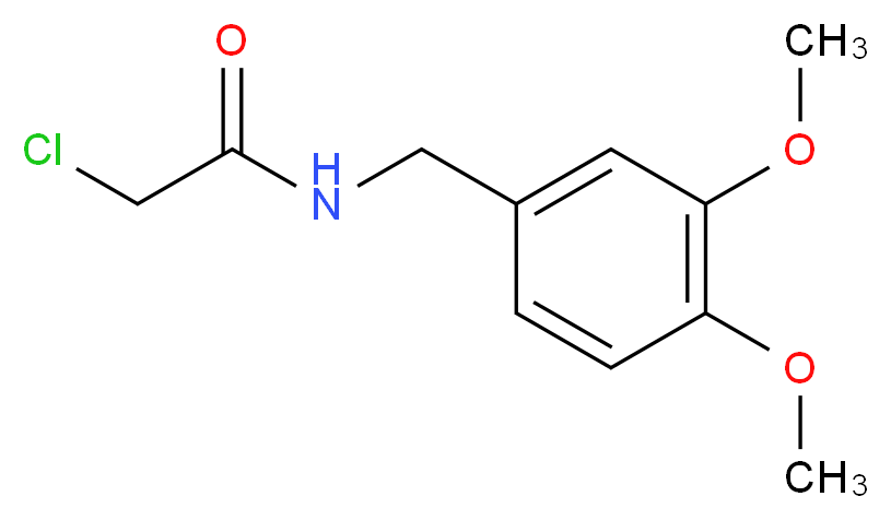 2-chloro-N-[(3,4-dimethoxyphenyl)methyl]acetamide_分子结构_CAS_65836-72-8