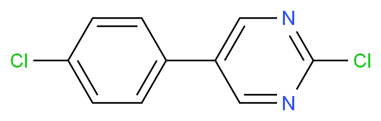 2-Chloro-5-(4-chlorophenyl)pyrimidine_分子结构_CAS_27956-40-7)