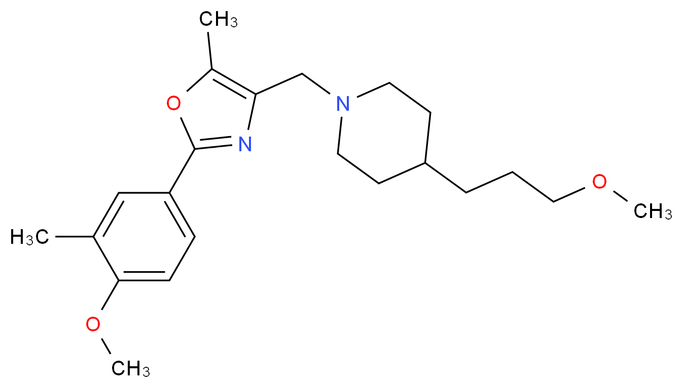 1-{[2-(4-methoxy-3-methylphenyl)-5-methyl-1,3-oxazol-4-yl]methyl}-4-(3-methoxypropyl)piperidine_分子结构_CAS_)