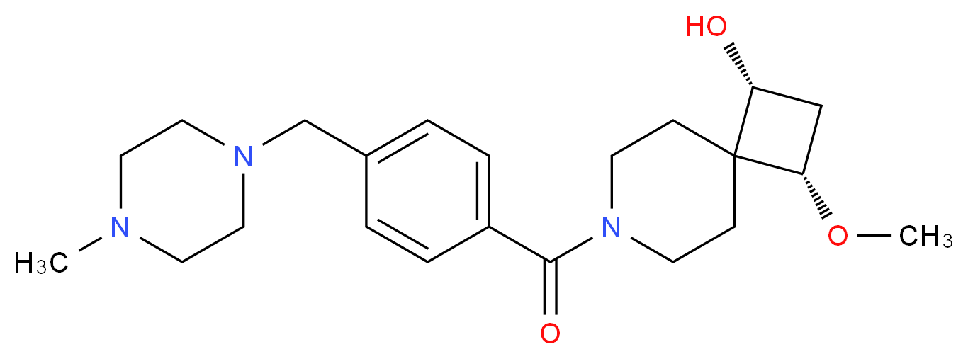 (1R*,3S*)-3-methoxy-7-{4-[(4-methylpiperazin-1-yl)methyl]benzoyl}-7-azaspiro[3.5]nonan-1-ol_分子结构_CAS_)