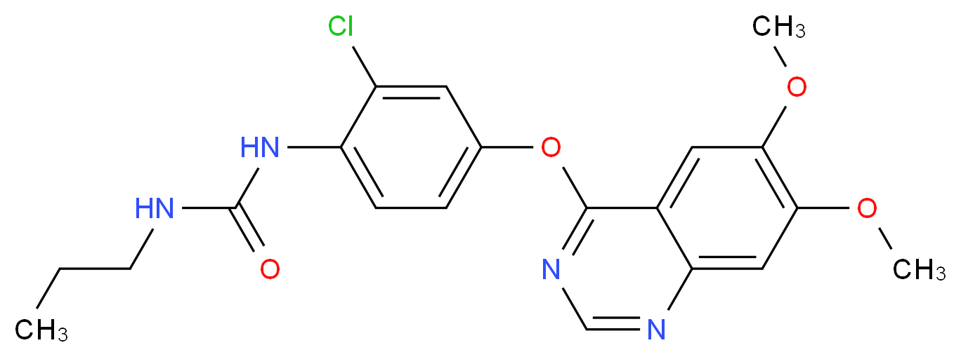 1-{2-chloro-4-[(6,7-dimethoxyquinazolin-4-yl)oxy]phenyl}-3-propylurea_分子结构_CAS_286370-15-8