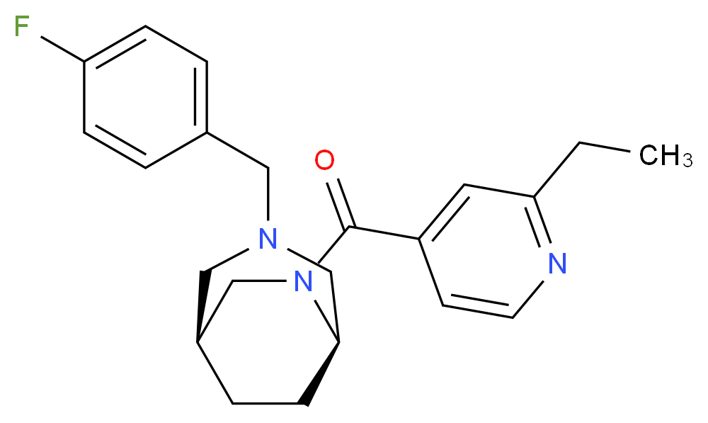 (1S*,5R*)-6-(2-ethylisonicotinoyl)-3-(4-fluorobenzyl)-3,6-diazabicyclo[3.2.2]nonane_分子结构_CAS_)