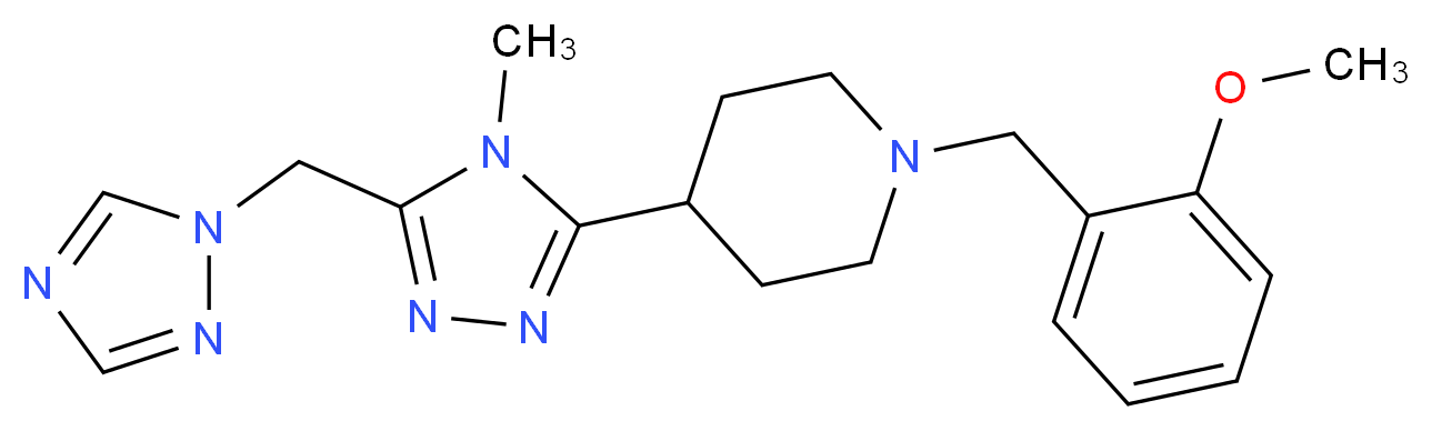 1-(2-methoxybenzyl)-4-[4-methyl-5-(1H-1,2,4-triazol-1-ylmethyl)-4H-1,2,4-triazol-3-yl]piperidine_分子结构_CAS_)